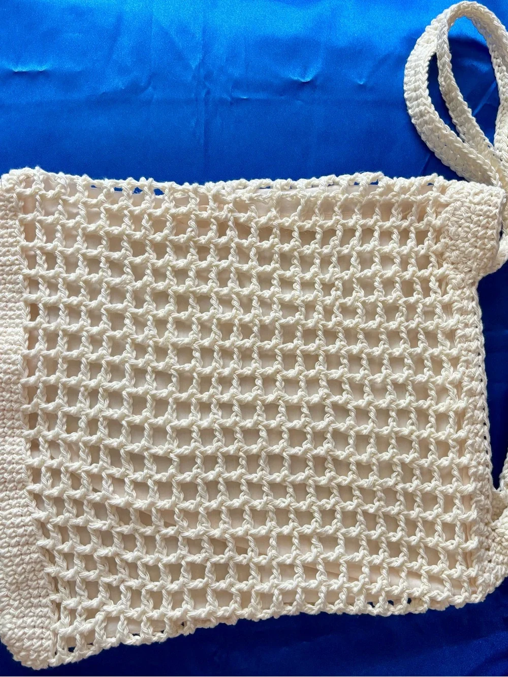 Cream Crochet Net Shoulder Bag / tote